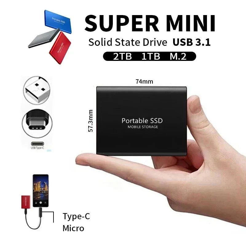 VierraSol | SSD Externo Portátil | Almacenamiento Rápido USB 3.1 Tipo C | Hasta 128GB