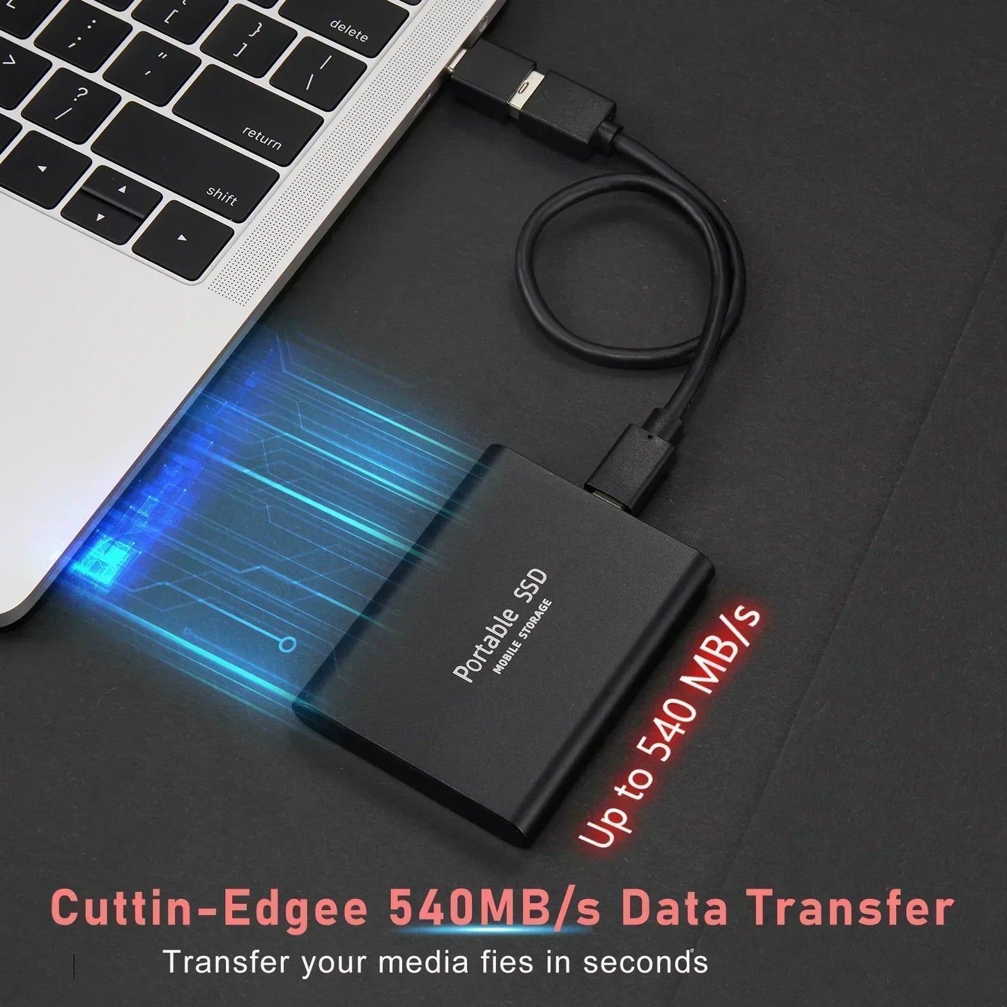 VierraSol | SSD Externo Portátil | Almacenamiento Rápido USB 3.1 Tipo C | Hasta 128GB