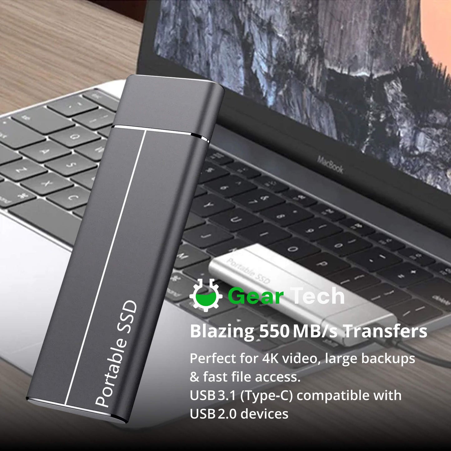 VierraSol | SSD Portátil para Almacenamiento Grande – Disco Duro Externo de 5TB con Velocidad de Transferencia Rápida
