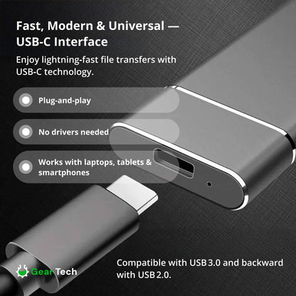 VierraSol | SSD Portátil para Almacenamiento Grande – Disco Duro Externo de 5TB con Velocidad de Transferencia Rápida