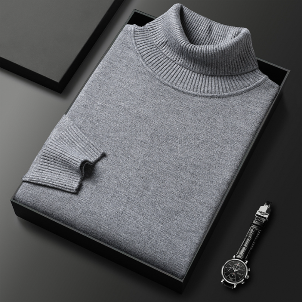 VierraSol | Suéter de Cuello Alto para Hombre con Textura