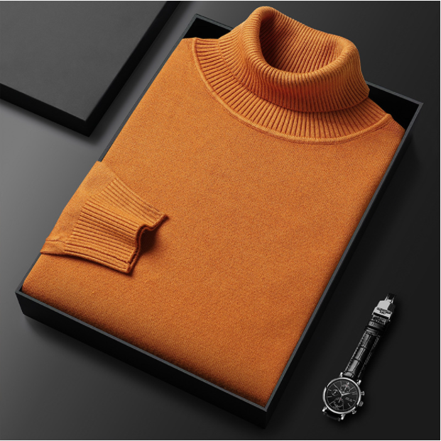 VierraSol | Suéter de Cuello Alto para Hombre con Textura