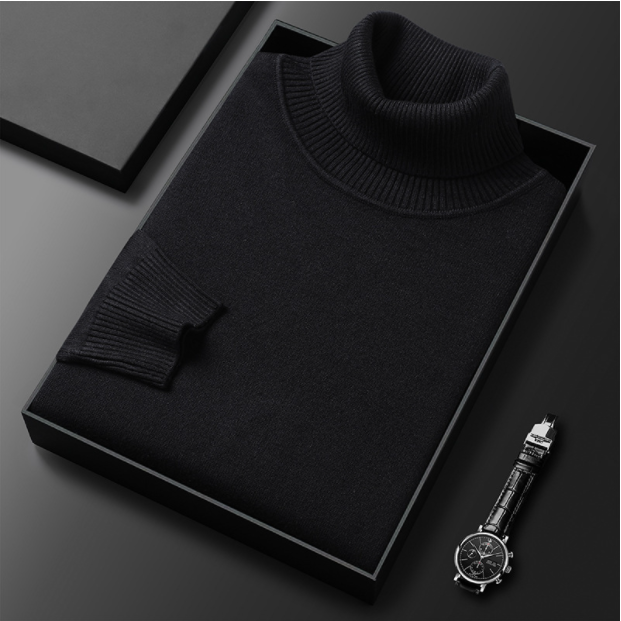 VierraSol | Suéter de Cuello Alto para Hombre con Textura
