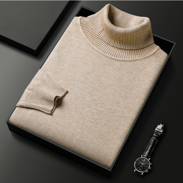 VierraSol | Suéter de Cuello Alto para Hombre con Textura