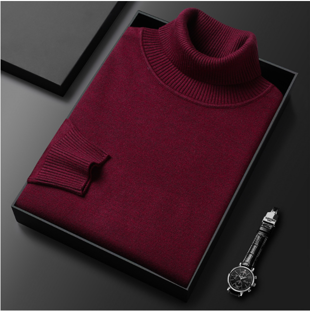 VierraSol | Suéter de Cuello Alto para Hombre con Textura