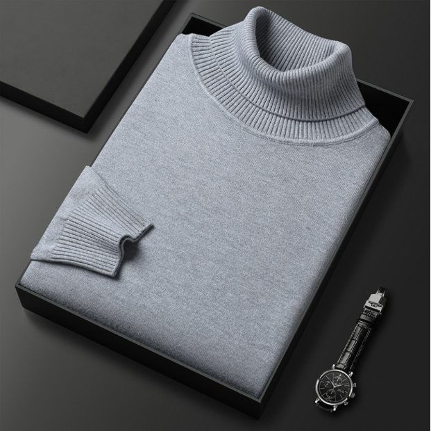 VierraSol | Suéter de Cuello Alto para Hombre con Textura