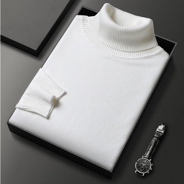 VierraSol | Suéter de Cuello Alto para Hombre con Textura
