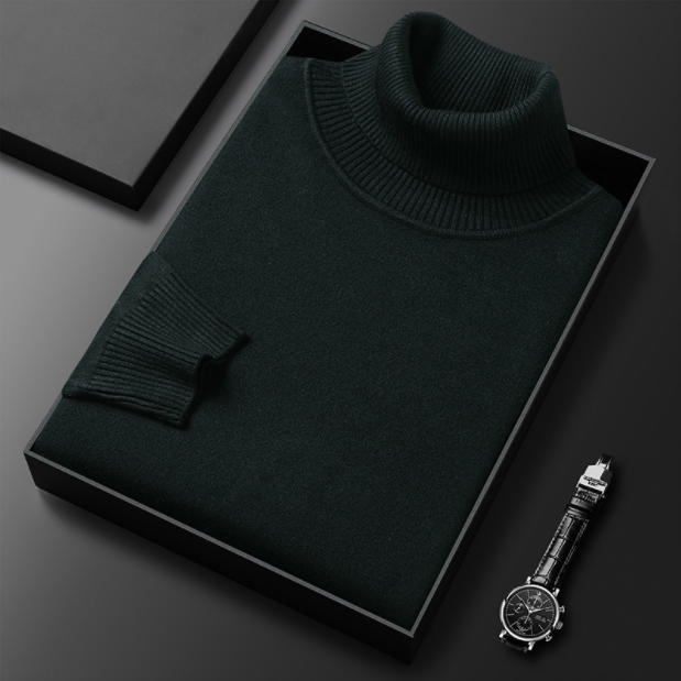 VierraSol | Suéter de Cuello Alto para Hombre con Textura