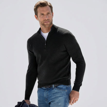VierraSol | Suéter de Pullover para Hombre con Cuello en V y Cierre de Cuarto