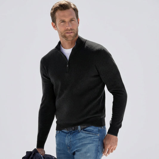 VierraSol | Suéter de Pullover para Hombre con Cuello en V y Cierre de Cuarto