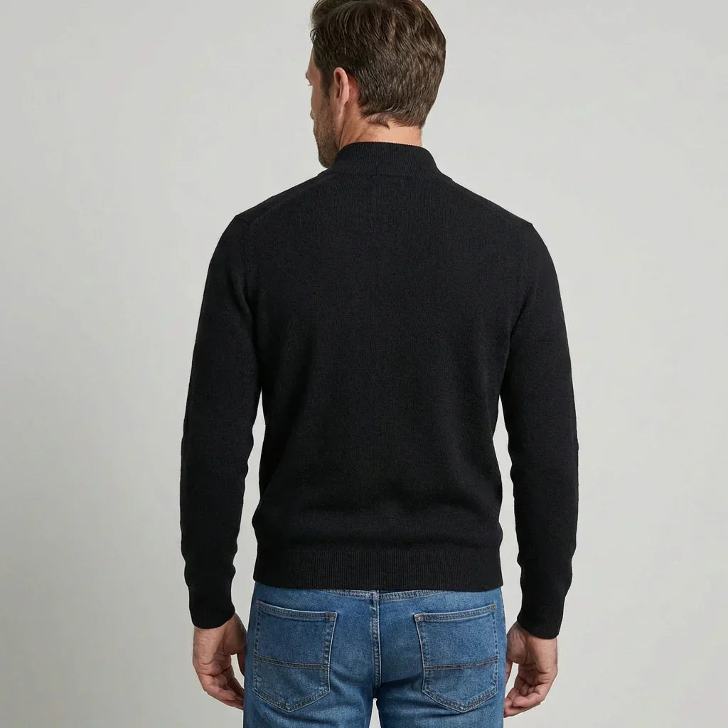 VierraSol | Suéter de Pullover para Hombre con Cuello en V y Cierre de Cuarto