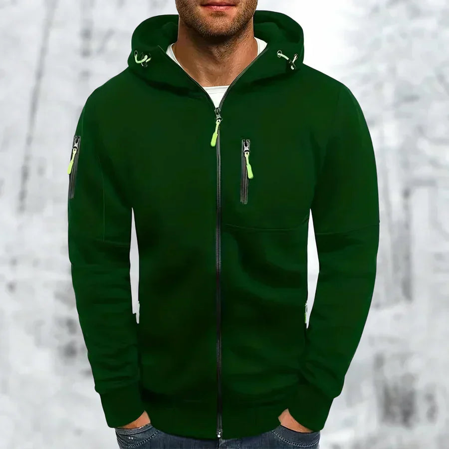 VierraSol | Sudadera con Capucha para Hombre con Bolsillos con Cremallera