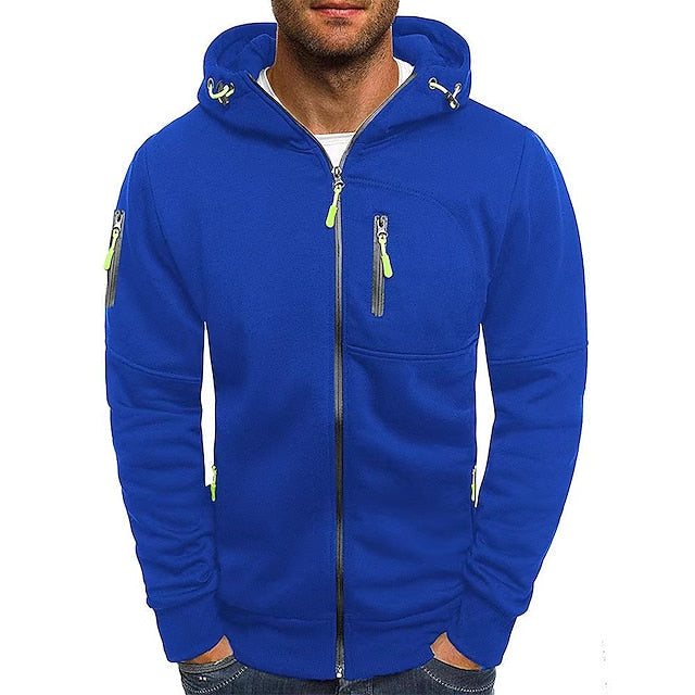 VierraSol | Sudadera con cremallera para hombre con acentos naranjas