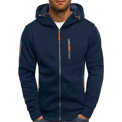 VierraSol | Sudadera con cremallera para hombre con acentos naranjas