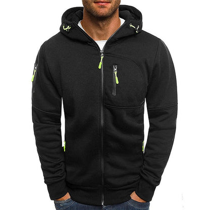 VierraSol | Sudadera con cremallera para hombre con acentos naranjas