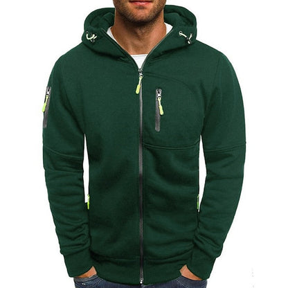 VierraSol | Sudadera con cremallera para hombre con acentos naranjas