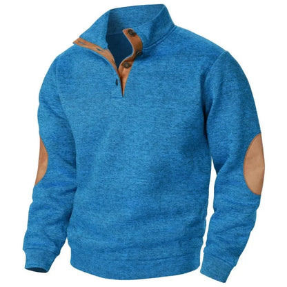 VierraSol | Sudadera de Pullover para Hombre con Parche de Ante en los Codos