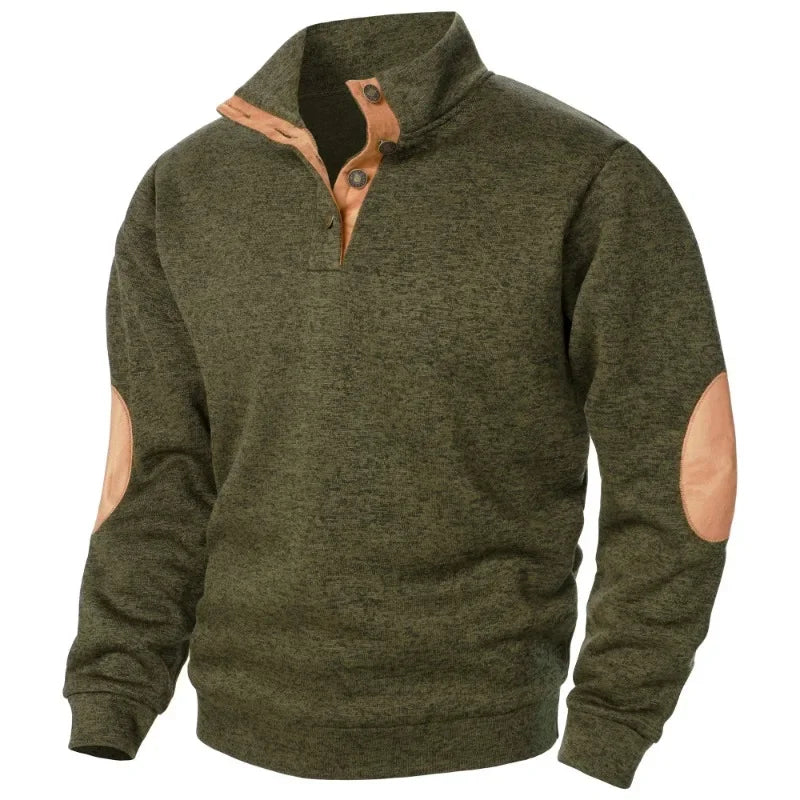 VierraSol | Sudadera de Pullover para Hombre con Parche de Ante en los Codos