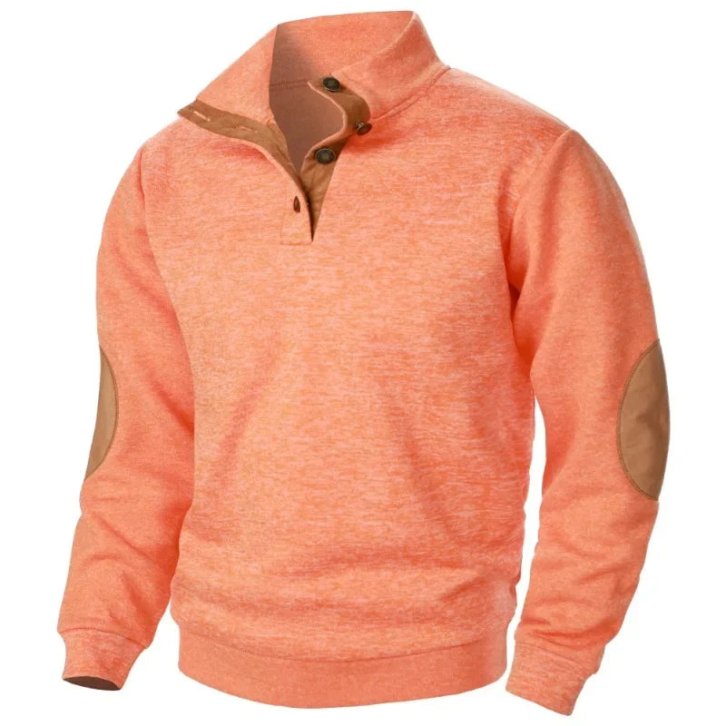 VierraSol | Sudadera de Pullover para Hombre con Parche de Ante en los Codos