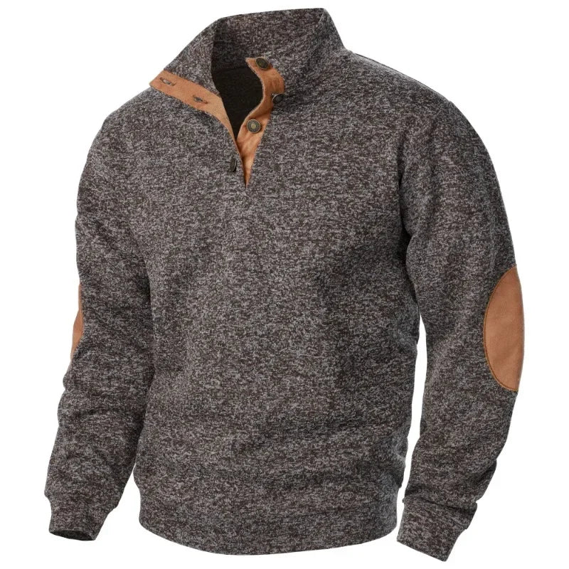 VierraSol | Sudadera de Pullover para Hombre con Parche de Ante en los Codos