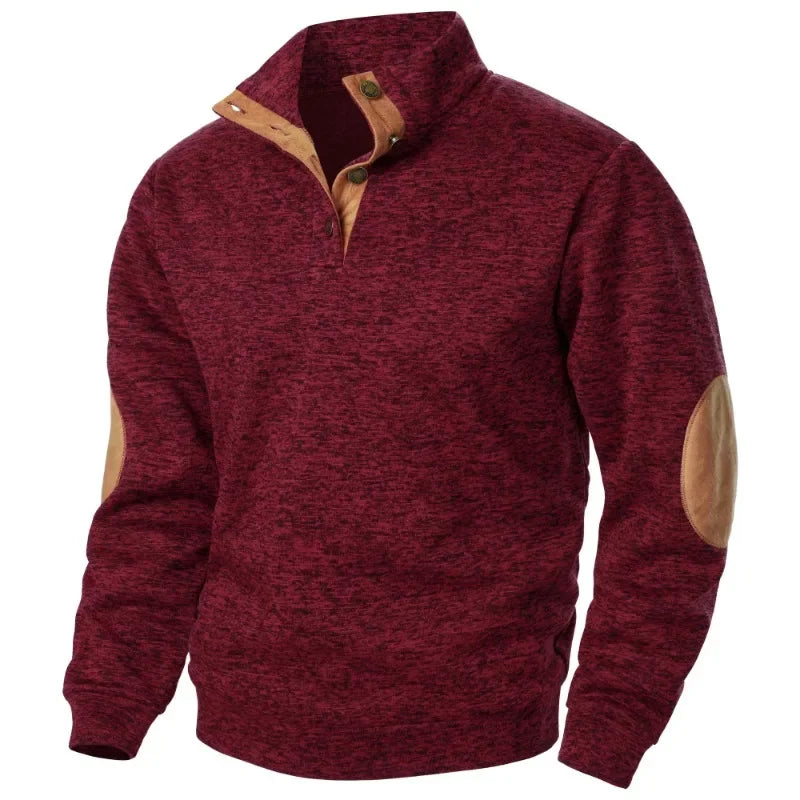 VierraSol | Sudadera de Pullover para Hombre con Parche de Ante en los Codos