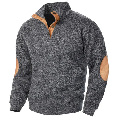 VierraSol | Sudadera de Pullover para Hombre con Parche de Ante en los Codos