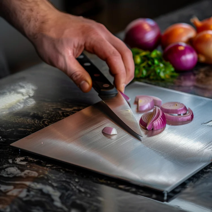 VierraSol | Tabla de Cortar de Acero Inoxidable para Profesionales y Cocineros Caseros