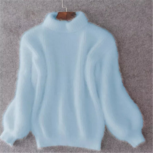 VierraSol Taylor - Suéter de punto Locker en color sólido - Suéter de angora vintage