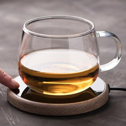 VierraSol | Taza de Cerámica Elegante y Inteligente con Calentador de Coaster