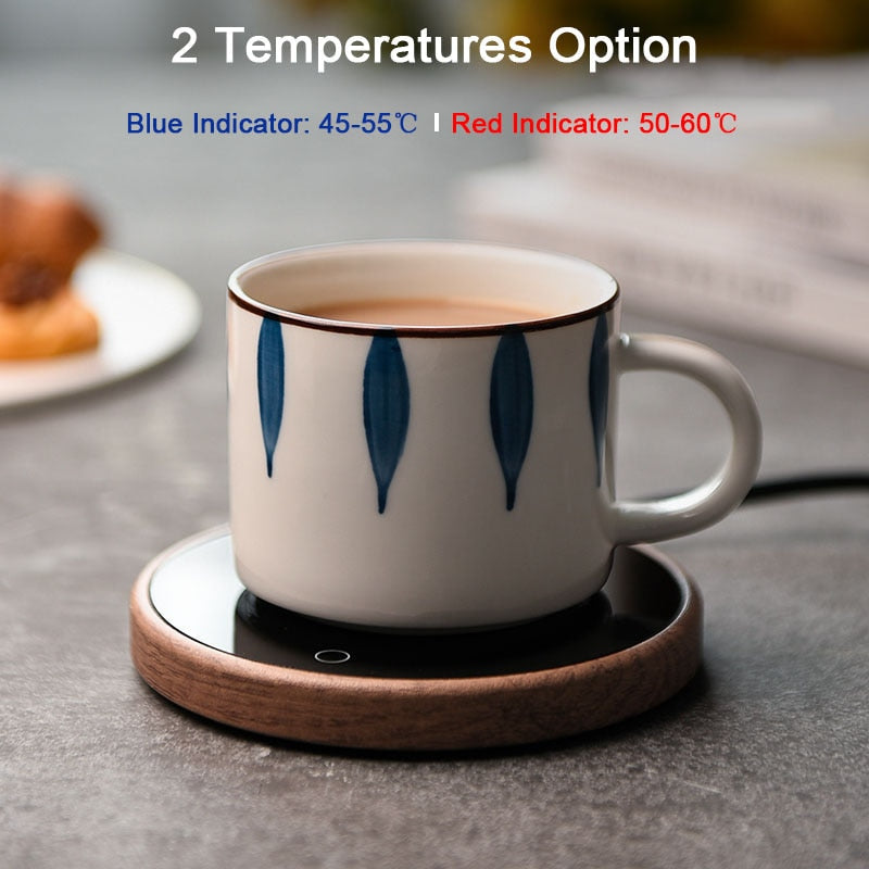 VierraSol | Taza de Cerámica Elegante y Inteligente con Calentador de Coaster