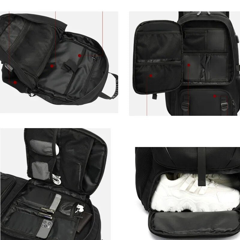 VierraSol | Tech Trek Pro 50-80L – La mochila definitiva con carga USB | Duradera y espaciosa
