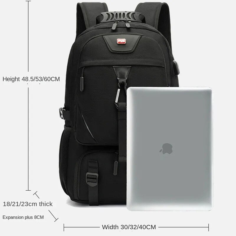 VierraSol | Tech Trek Pro 50-80L – La mochila definitiva con carga USB | Duradera y espaciosa