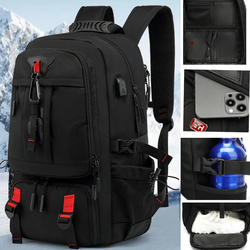 VierraSol | Tech Trek Pro 50-80L – La mochila definitiva con carga USB | Duradera y espaciosa