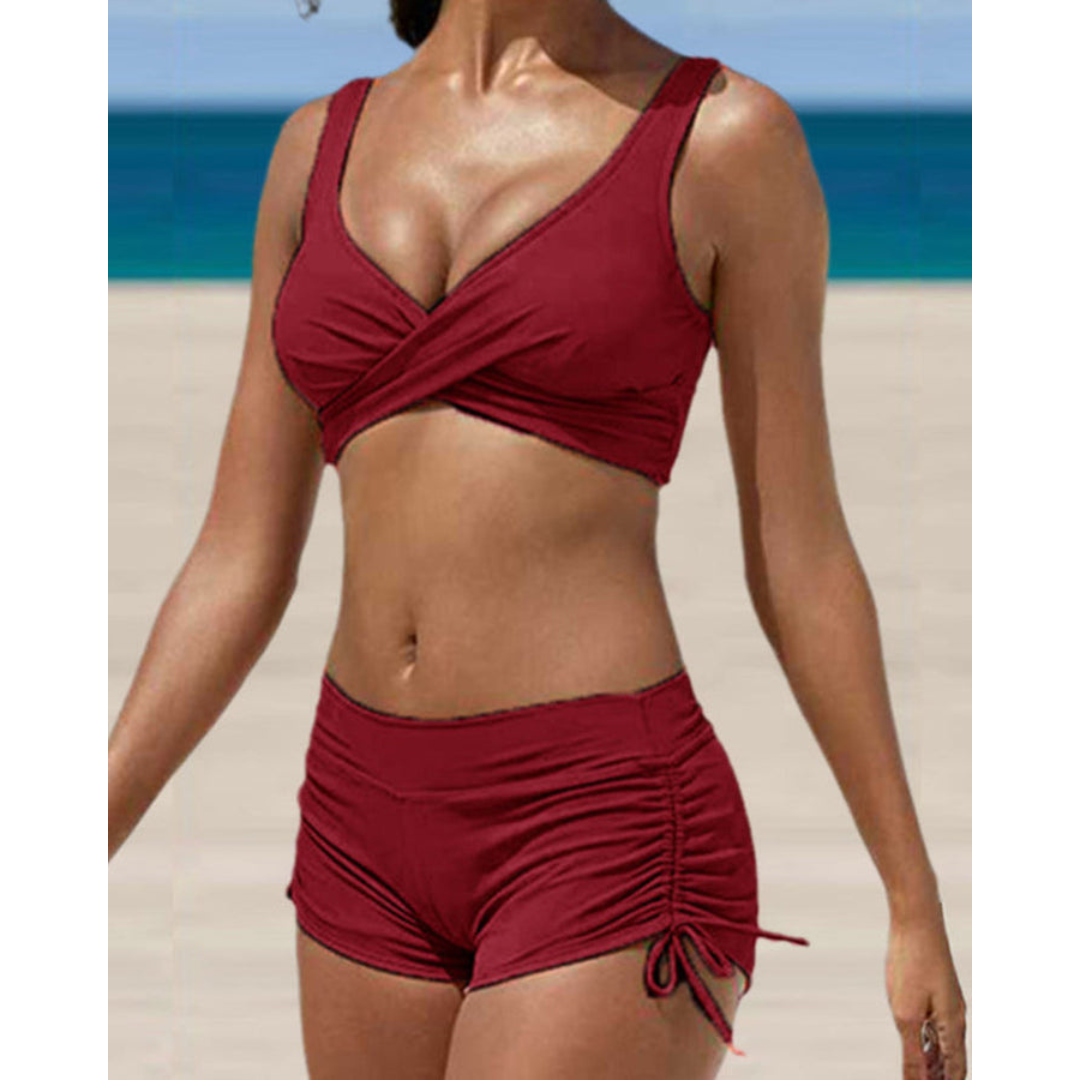 VierraSol | Traje de baño con fruncidos para mujer - Top de tirantes