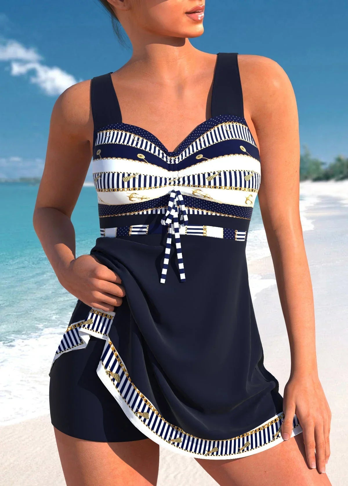 VierraSol | Traje de baño Tankini para mujer con fruncido frontal