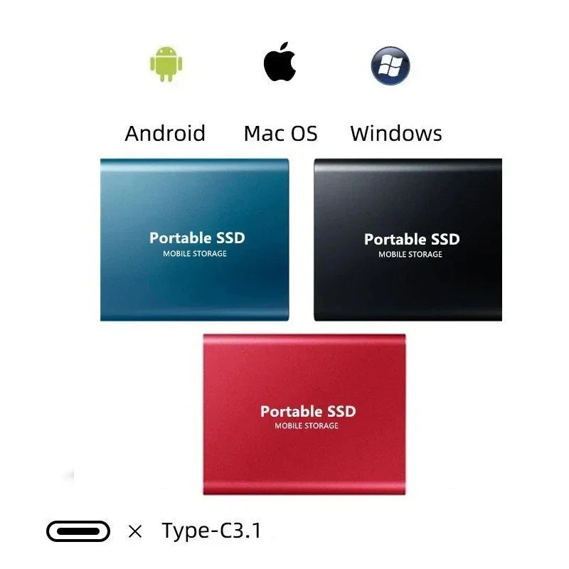 VierraSol | Unidad SSD portátil de 128GB Disco Duro Almacenamiento Externo Compacto Rápido de Mejor Calidad