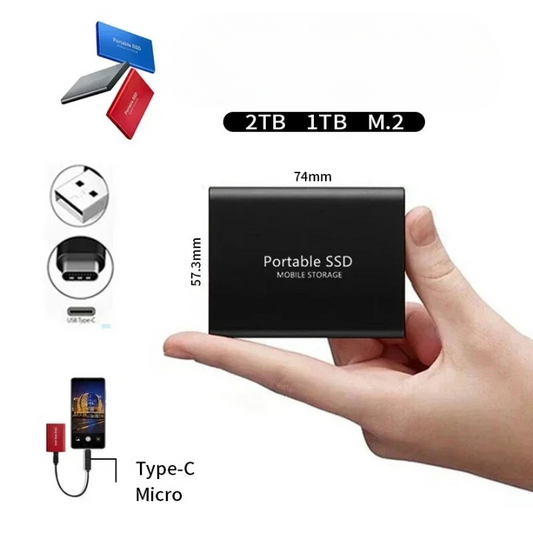 VierraSol | Unidad SSD portátil de 128GB Disco Duro Almacenamiento Externo Compacto Rápido de Mejor Calidad