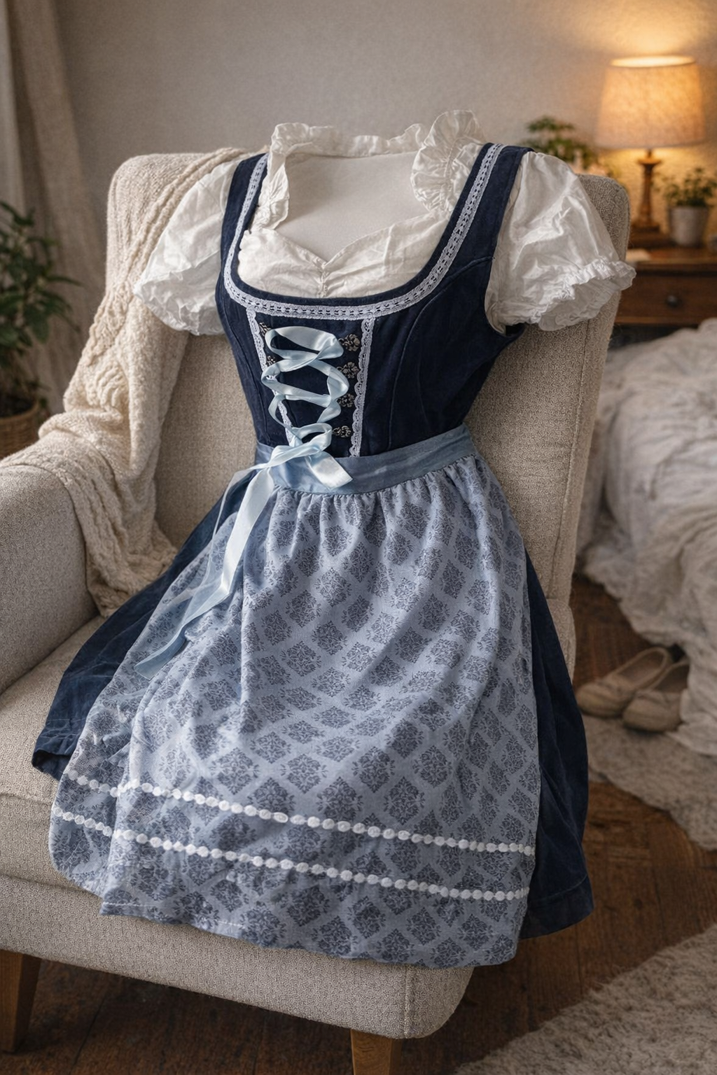 VierraSol | Vestido Dirndl Elegante para Mujeres con Delantal