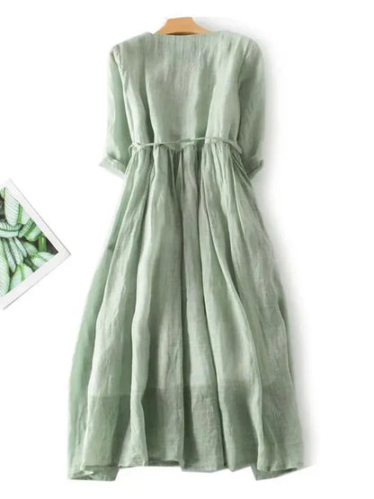 VierraSol | Vestido Maxi con Volantes para Mujer con Cinturón
