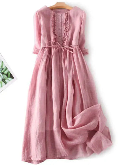 VierraSol | Vestido Maxi con Volantes para Mujer con Cinturón