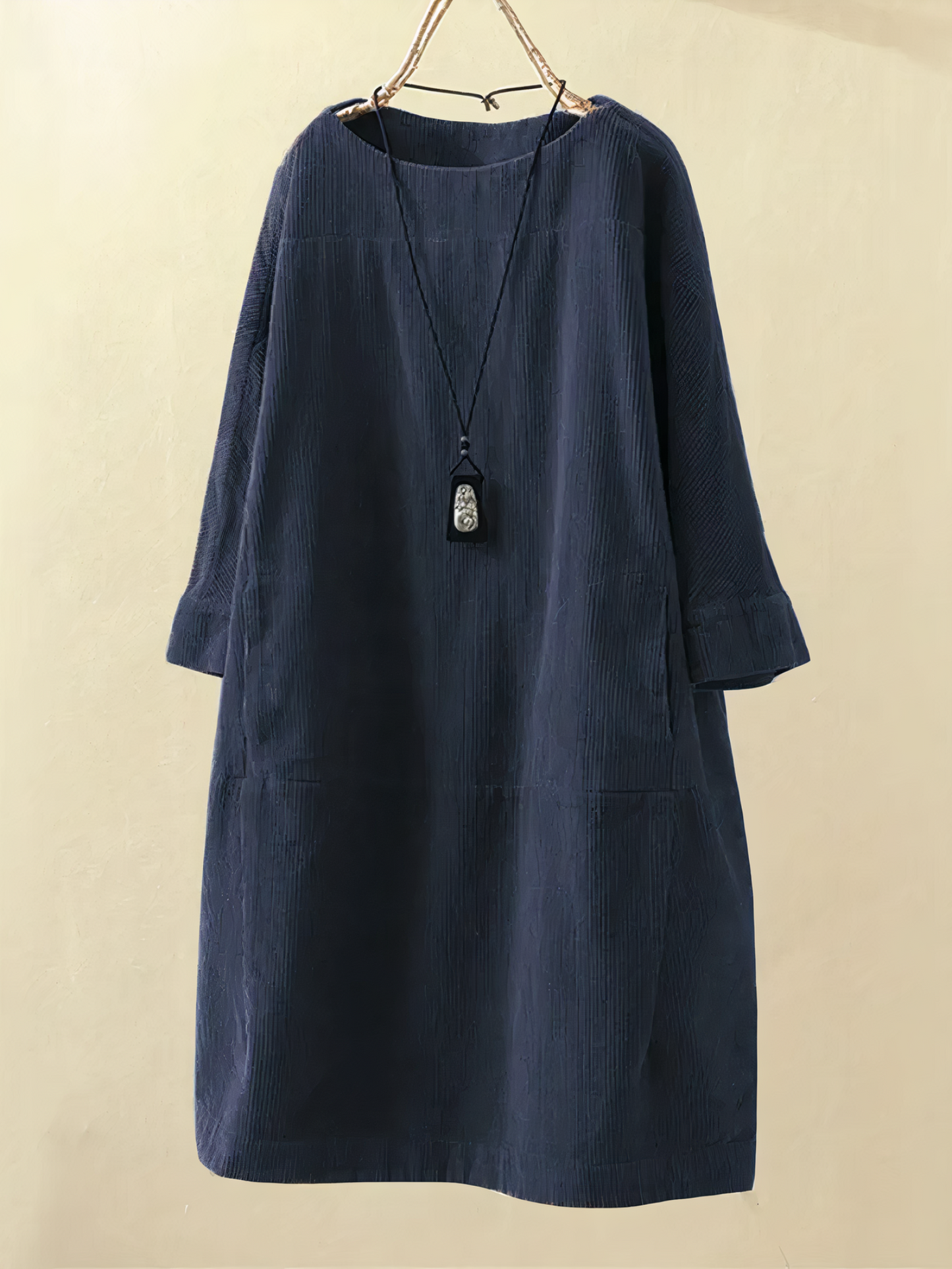 VierraSol | Vestido Midi de Pana para Mujer con Bolsillos
