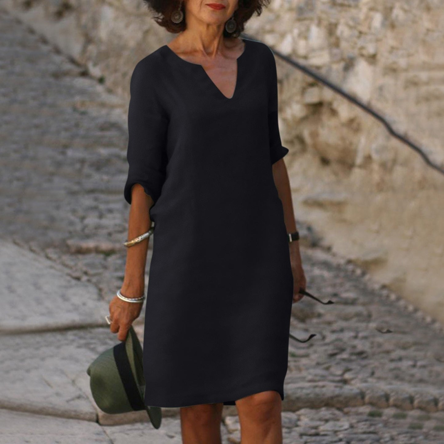 VierraSol | Vestido Midi de Verano con Escote en V para Mujer