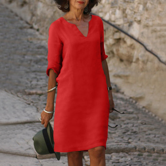 VierraSol | Vestido Midi de Verano con Escote en V para Mujer