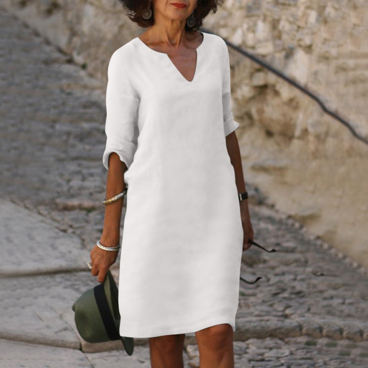 VierraSol | Vestido Midi de Verano con Escote en V para Mujer