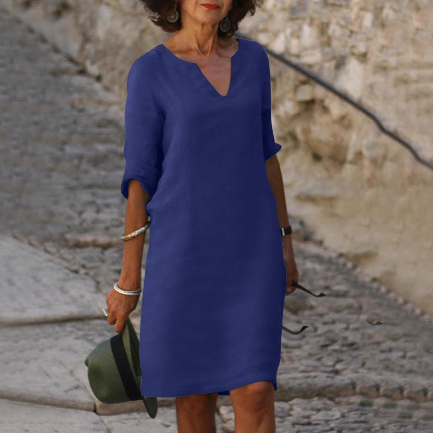 VierraSol | Vestido Midi de Verano con Escote en V para Mujer