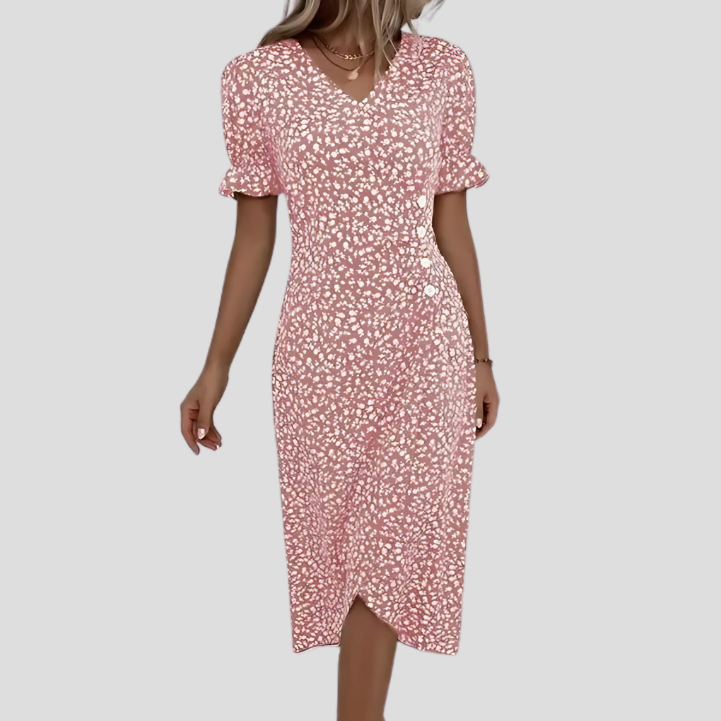 VierraSol | Vestido Midi Envolvente para Mujer con Estampado Floral
