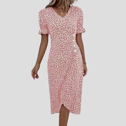 VierraSol | Vestido Midi Envolvente para Mujer con Estampado Floral