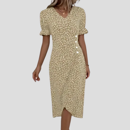 VierraSol | Vestido Midi Envolvente para Mujer con Estampado Floral