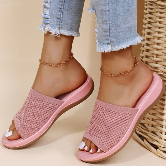 VierraSol | Zapatillas de Mujer Tejidas de Punta Abierta
