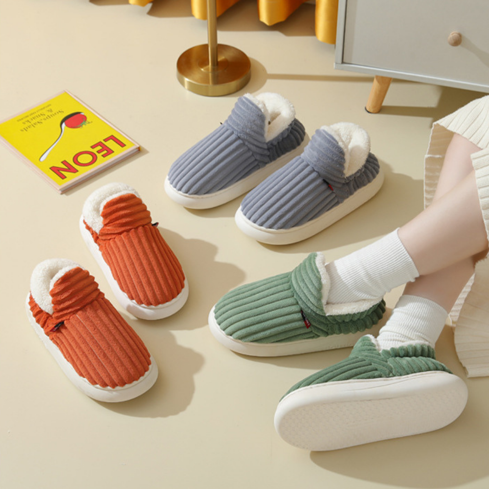 VierraSol | Zapatillas Unisex de Terciopelo con Forro y Cuello Doblado